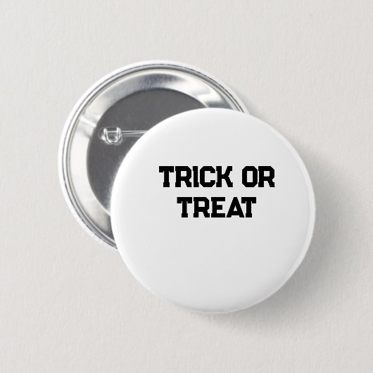 Trick oder. Leckerei Halloween schwarz schlicht Mi Button (Vorne & Hinten)
