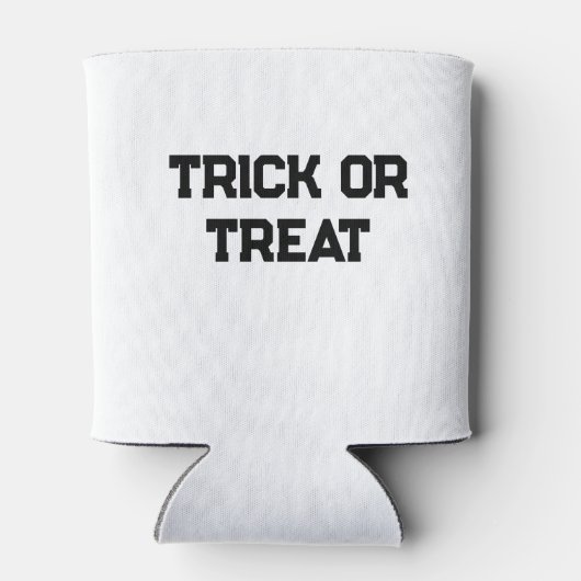Trick oder. Leckerei Halloween schwarz schlicht Mi Dosenkühler (Rückseite)