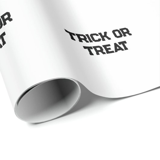 Trick oder. Leckerei Halloween schwarz schlicht Mi Geschenkpapier (Rolleneckpunkt)