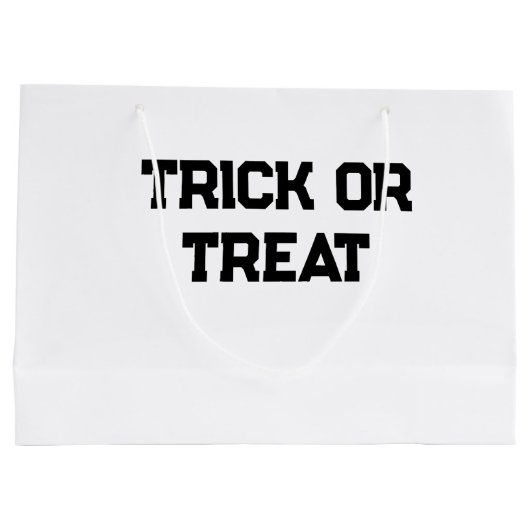 Trick oder. Leckerei Halloween schwarz schlicht Mi Große Geschenktüte (Rückseite)