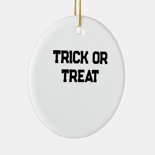 Trick oder. Leckerei Halloween schwarz schlicht Mi Keramik Ornament (Rechts)