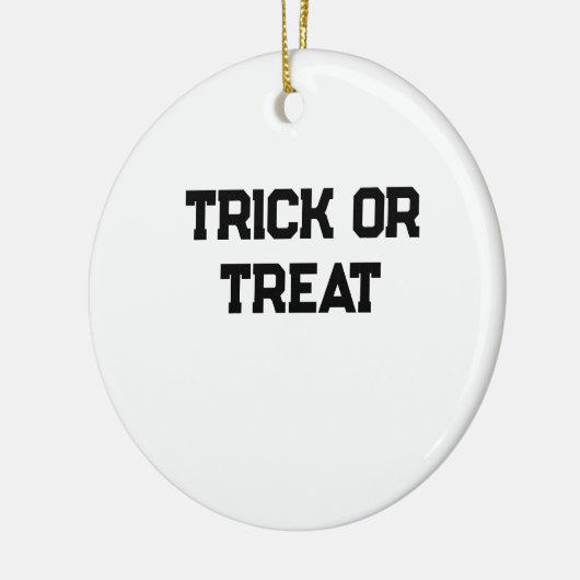 Trick oder. Leckerei Halloween schwarz schlicht Mi Keramik Ornament (Links)