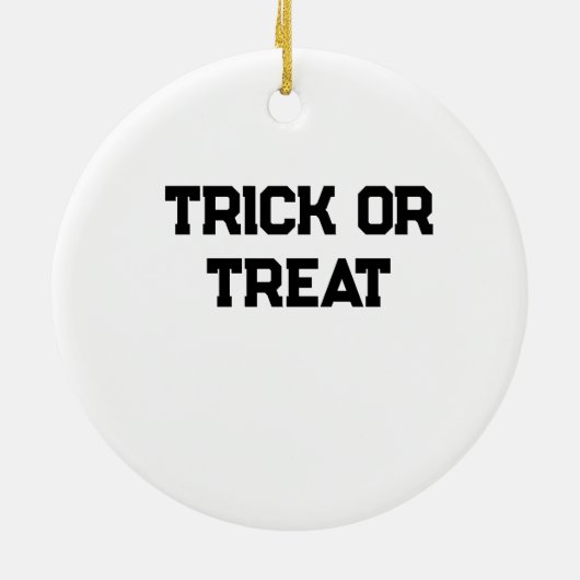 Trick oder. Leckerei Halloween schwarz schlicht Mi Keramik Ornament (Hinten)