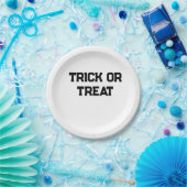 Trick oder. Leckerei Halloween schwarz schlicht Mi Pappteller (Party)