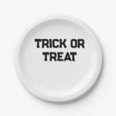 Trick oder. Leckerei Halloween schwarz schlicht Mi Pappteller (Vorderseite)