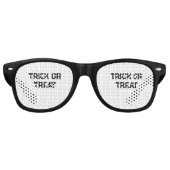 Trick oder. Leckerei Halloween schwarz schlicht Mi Partybrille (Vorderseite)