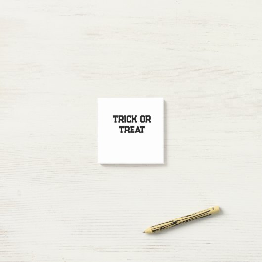 Trick oder. Leckerei Halloween schwarz schlicht Mi Post-it Klebezettel (Auf Schreibtisch)