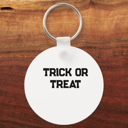 Trick oder. Leckerei Halloween schwarz schlicht Mi Schlüsselanhänger (Vorderseite)