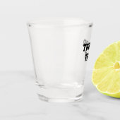 Trick oder. Leckerei Halloween schwarz schlicht Mi Schnapsglas (Links)