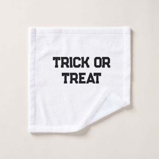 Trick oder. Leckerei Halloween schwarz schlicht Mi Waschlappen (Waschlappen)