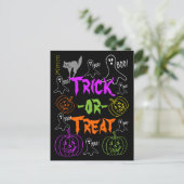 Trick-oder-Leckerei Halloween Thema Pumpkin Ghost  Postkarte (Stehend Vorderseite)