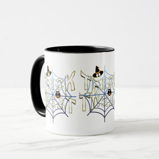 Trick-oder-Leckerei-Haloween Tasse (Vorderseite Links)