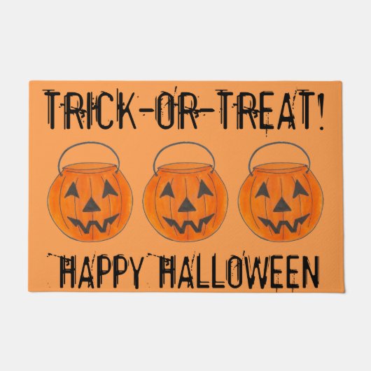 Trick-oder-Leckerei-Jack o' Lantern Halloween Pump Fußmatte (Vorderseite)