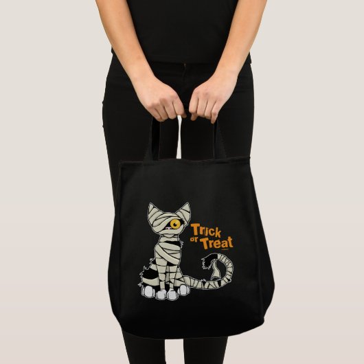 Trick-oder Leckerei-Mama-Katze - Halloween-Tasche Tragetasche (Vorderseite (Produkt))