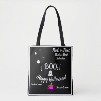 Trick oder Leckerei, Name, halloween personalisier Tasche