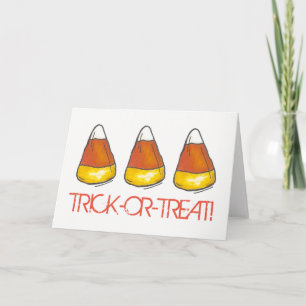 Trick-oder-Leckerei Orange Happy Halloween Candy C Karte