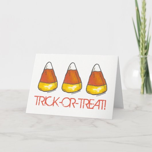 Trick-oder-Leckerei Orange Happy Halloween Candy C Karte (Vorderseite)