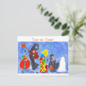 Trick - oder - Leckerei Postkarte (Stehend Vorderseite)