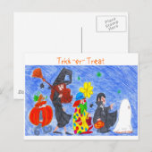 Trick - oder - Leckerei Postkarte (Vorne/Hinten)