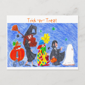 Trick - oder - Leckerei Postkarte