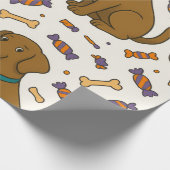 Trick-oder-Leckerei-Pup-Halloween Geschenkpapier (Ecke)