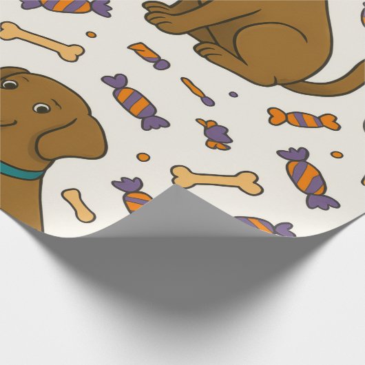Trick-oder-Leckerei-Pup-Halloween Geschenkpapier (Ecke)