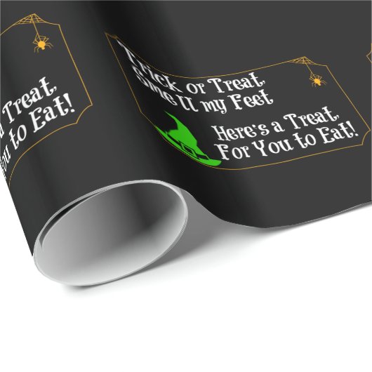 Trick-oder-Leckerei riecht mir nach Füßen Geschenkpapier (Rolleneckpunkt)