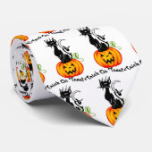 Trick-oder Leckerei-schwarze Katzen-Krawatte Krawatte (Gerollt)