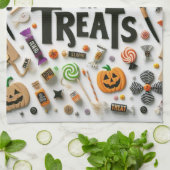 Trick oder Leckereien Geschirrtuch (Gefaltet)