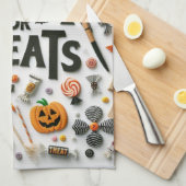 Trick oder Leckereien Geschirrtuch (Viertel Falte)