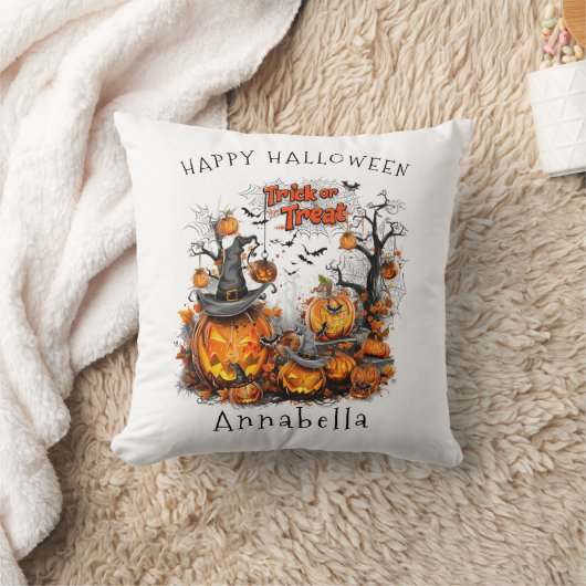 Trick oder Leckereien Ich Halloween Pumpkin Kissen (Decke)