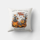 Trick oder Leckereien Ich Halloween Pumpkin Kissen (Rückseite)