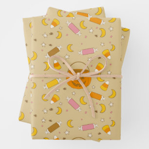 Trick oder Leckereien Jack-o-Lantern Halloween Pri Geschenkpapier Set