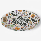 Trick oder Leckereien Pappteller (Schrägansicht)