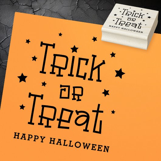 Trick oder Leckereien Sterne Happy Halloween Gummistempel