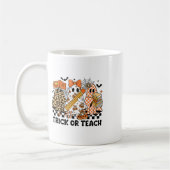 Trick oder lehren Ghost Lehrer Halloween Retro Che Kaffeetasse (Links)