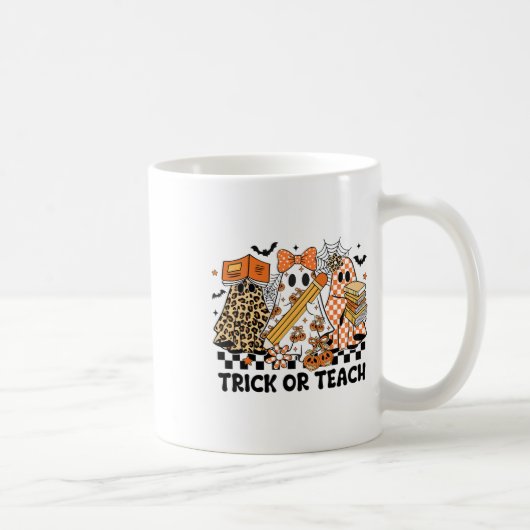Trick oder lehren Ghost Lehrer Halloween Retro Che Kaffeetasse (Rechts)