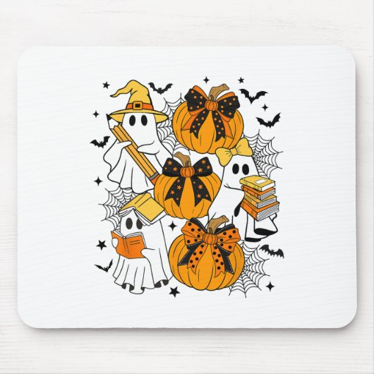 Trick oder lehren Ghost Lehrer Halloween Retro Flo Mousepad (Vorne)