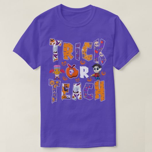 Trick oder lehren Halloween Lehrer Beängstigende P T-Shirt (Design vorne)
