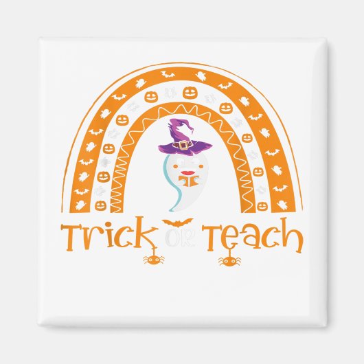 Trick oder lehren Halloween Lehrer Regenbogengeist Magnet (Vorne)
