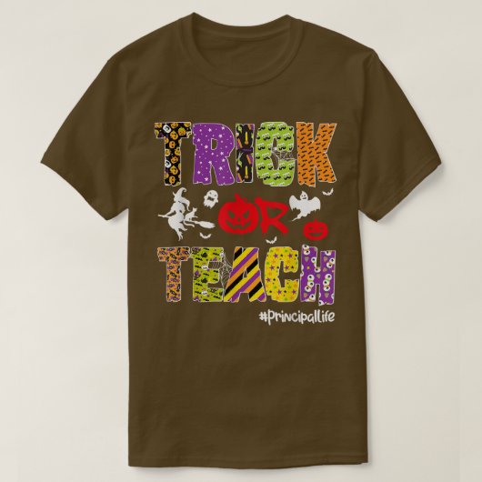 Trick oder lehren Hauptleben Halloween Pumpkin Sk T-Shirt (Design vorne)