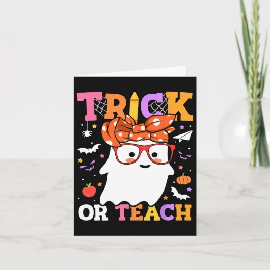 Trick oder lehren Lehrer glückliche Halloween-Geis Karte (Vorderseite)