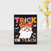 Trick oder lehren Lehrer glückliche Halloween-Geis Karte (Gelbe Blume)