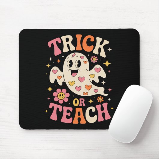 Trick oder lehren Niedlich Ghost Lehrer Halloween Mousepad (Mit Mouse)