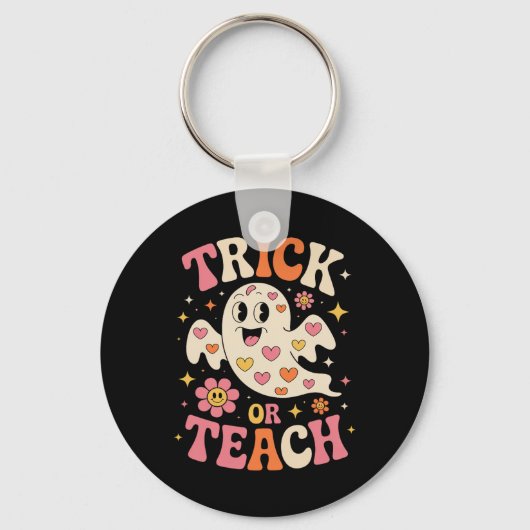 Trick oder lehren Niedlich Ghost Lehrer Halloween Schlüsselanhänger (Vorderseite)