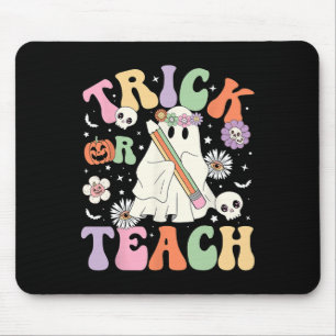 Trick oder lehren Niedlich Teacher Halloween Retro Mousepad