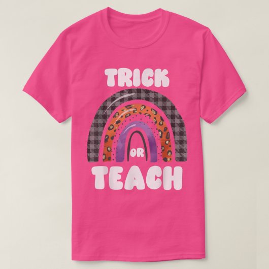 Trick oder lehren Niedliche Halloween-Lehrerin Aut T-Shirt (Design vorne)