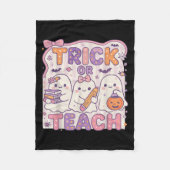 Trick oder lehren Retro Halloween Lehrer Look Fleecedecke (Vorderseite)