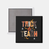 Trick oder lehren Retro Halloween Lehrerin Frauen Magnet (Vorderseite/Rückseite)