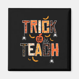 Trick oder lehren Retro Halloween Lehrerin Frauen  Magnet